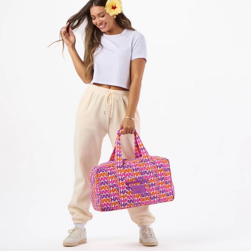 Aloha Collection Vintage Hawaiian Airlines Keep it Light Weekender Travel Duffle - Picture 7 of 12